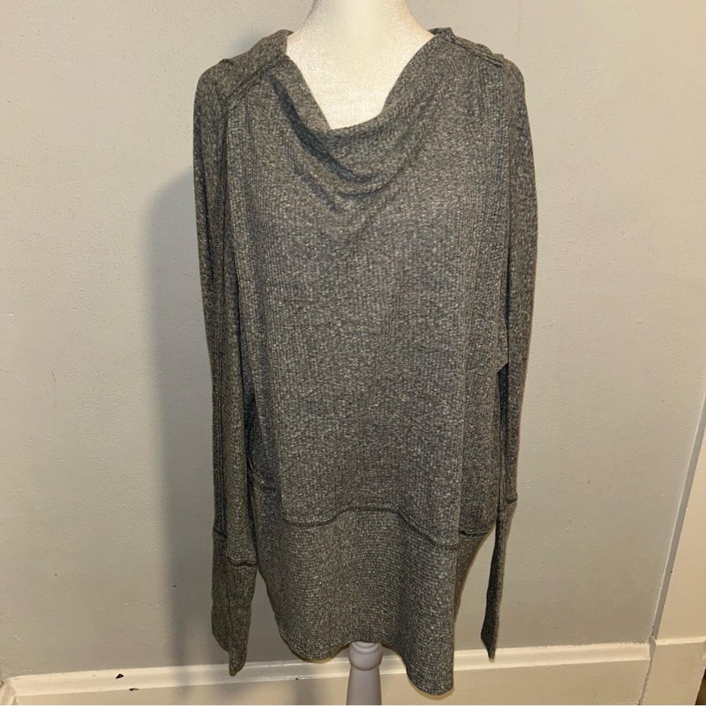 We The Free Gray Cowl Neck Sweater